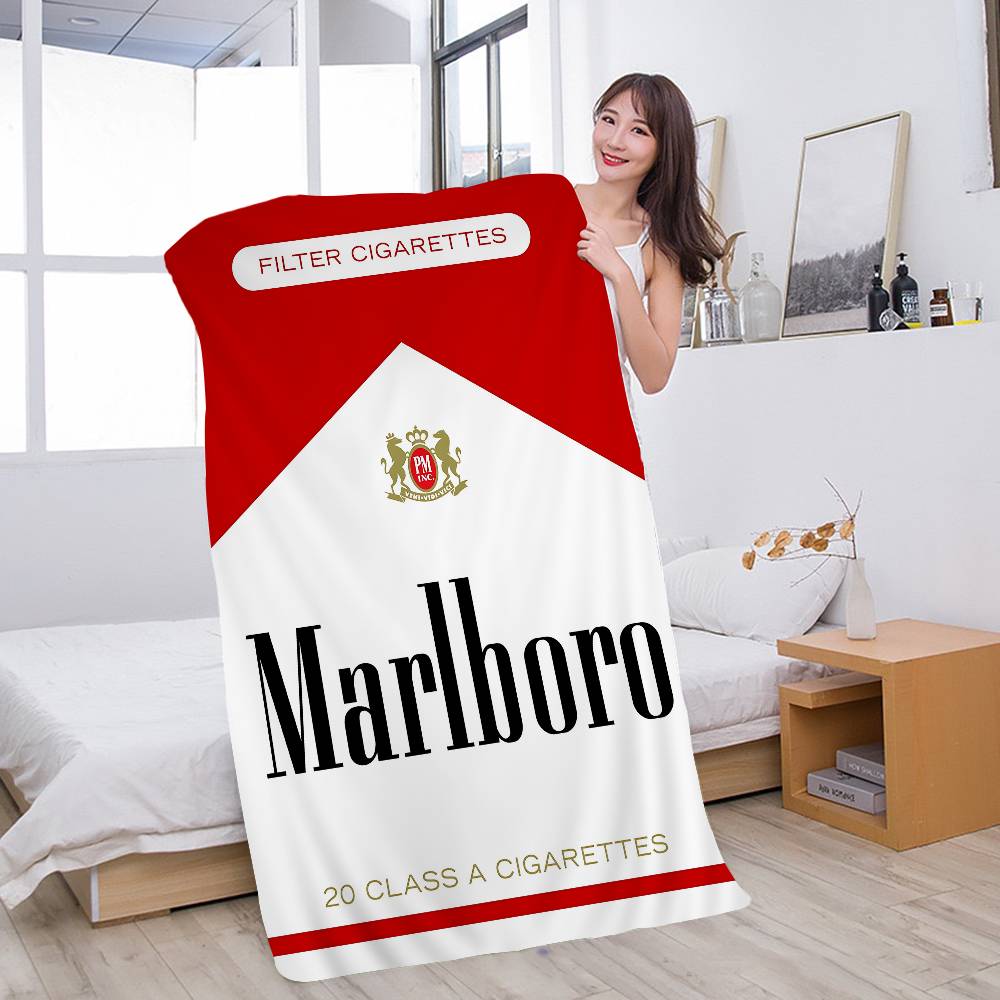 M-Marlboro Mikrofaser Bedrucktes Strandtuch Bergsteigen Yoga Strand Schwimmen Laufen Saugfähiges Weiches Handtuch 30x60cm red