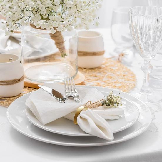 Napkin Rings Polished Zinc Alloy Modern Simple D-shaped Smooth Surface Half Round Napkin Ring Dining Room Accessories