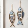 24TE Mediterranean Fish Wall Hanging Ornament Handcarved Sculpture for Livingrooms Bedroom Farmhouses Home Decorations