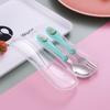 Baby Spoon Fork Gadgets Children Utensil Creative Cartoon Set 304 Stainless Steel Toddler Dinnerware Infant Feeding Portable