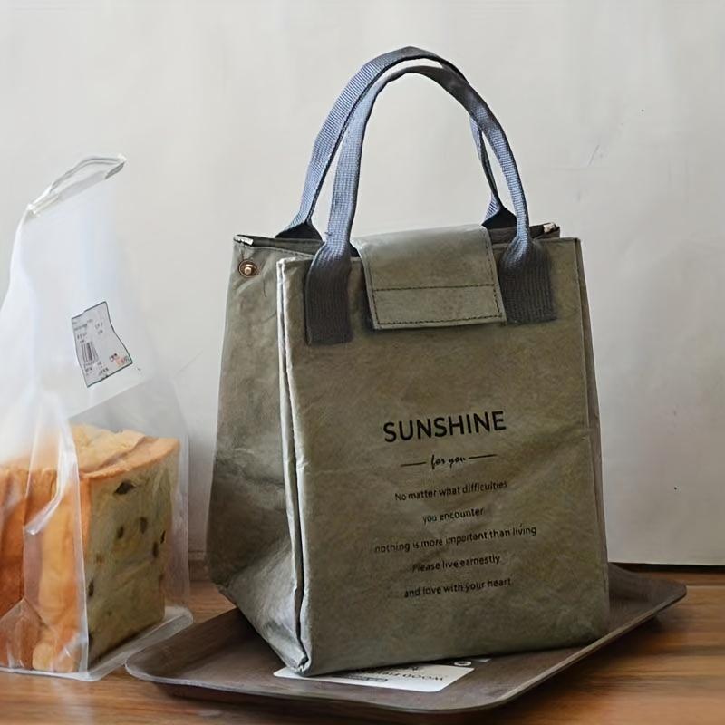 1pc Paper Bento Bag Waterproof And Oilproof Insulation Bag Lunch Box Bag Handbag Office Worker Lunch Box Bag