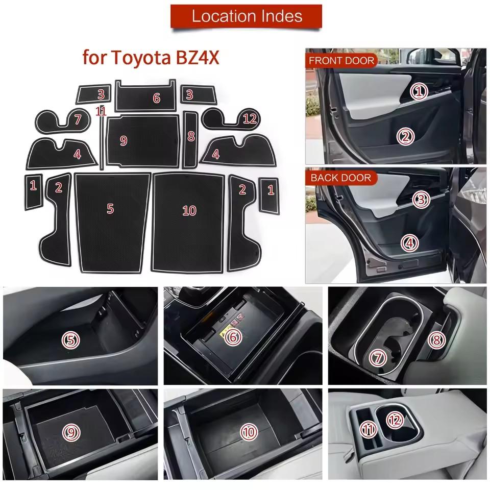 Anti-Slip Gate Slot Cup Mat for Toyota Bz4x 2025 2025 2025 for Subaru Solterra Non-Slip Door Groove Pad Interior Accessories