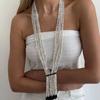 Salircon New Boho Multilayer Rice Beaded Necklace Women Exquisite Charm Long Crystal Chain Necklace Tassel Sweater Chain Jewelry