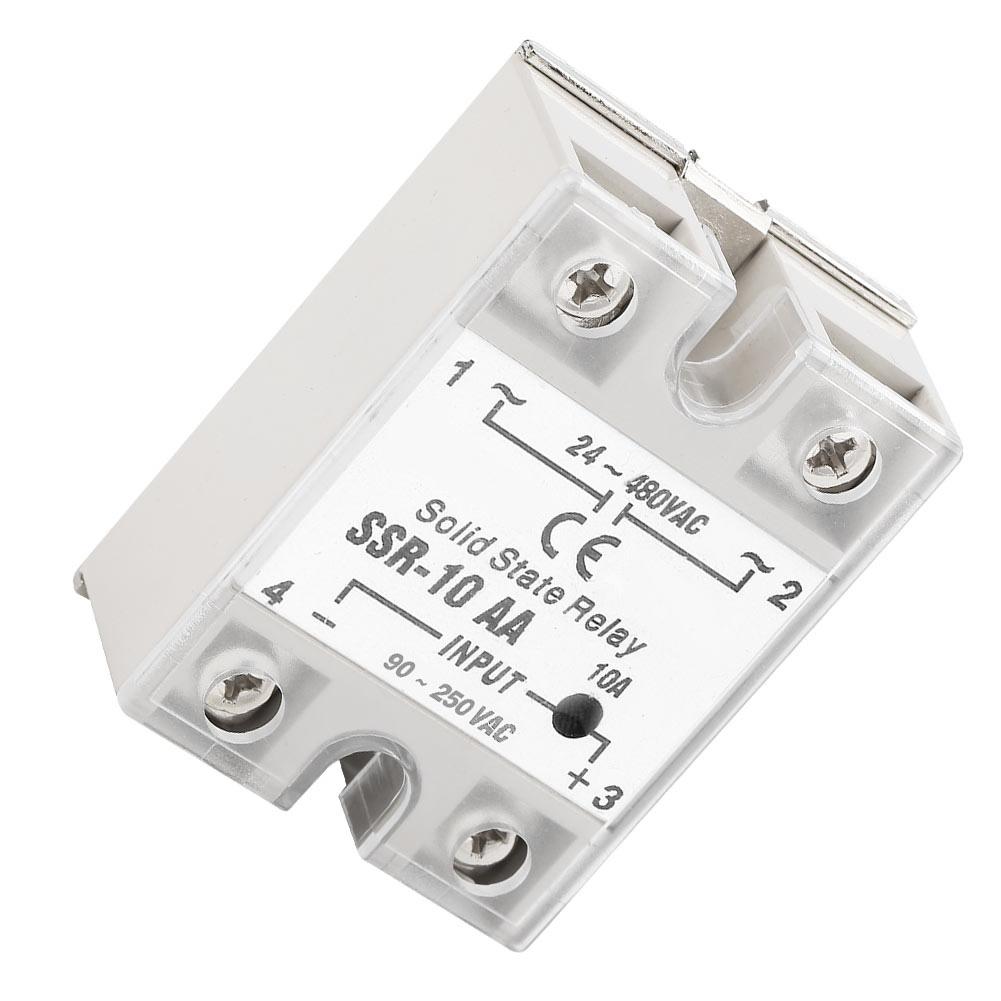 SSr 10 AA 10A Halvlederrelémodul SSR AC-AC-inngang AC-utgang 24–480V AC