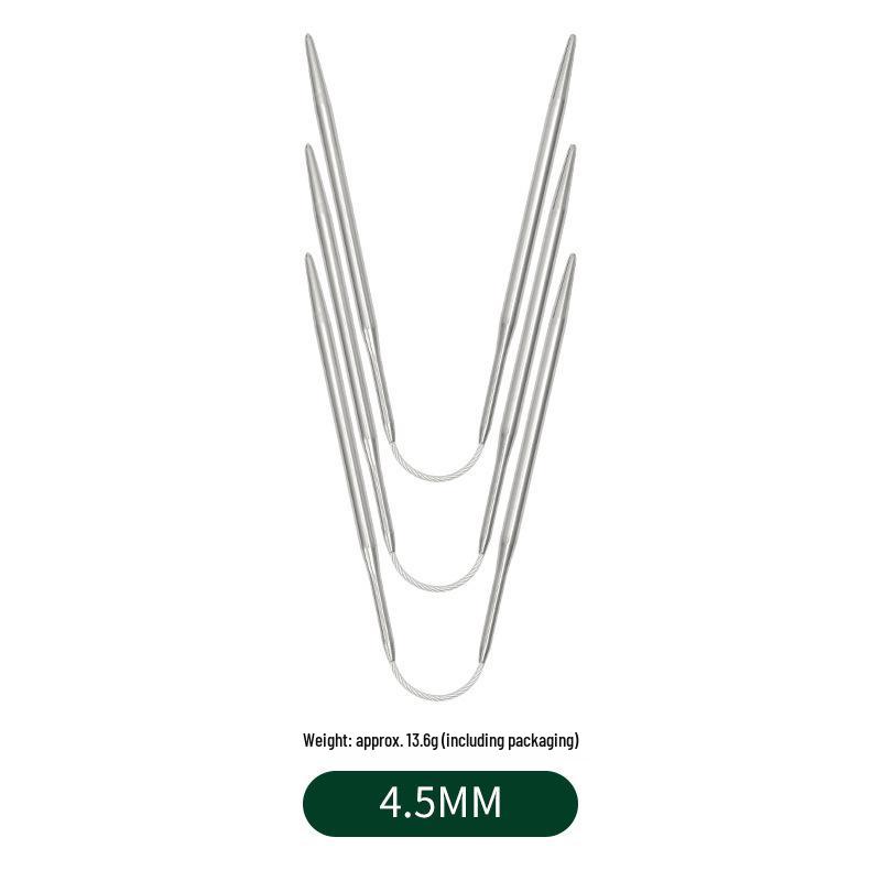 Mini 3-teiliges Rundstricknadel-Set aus Edelstahl - Kurz für Puppen & Pullover