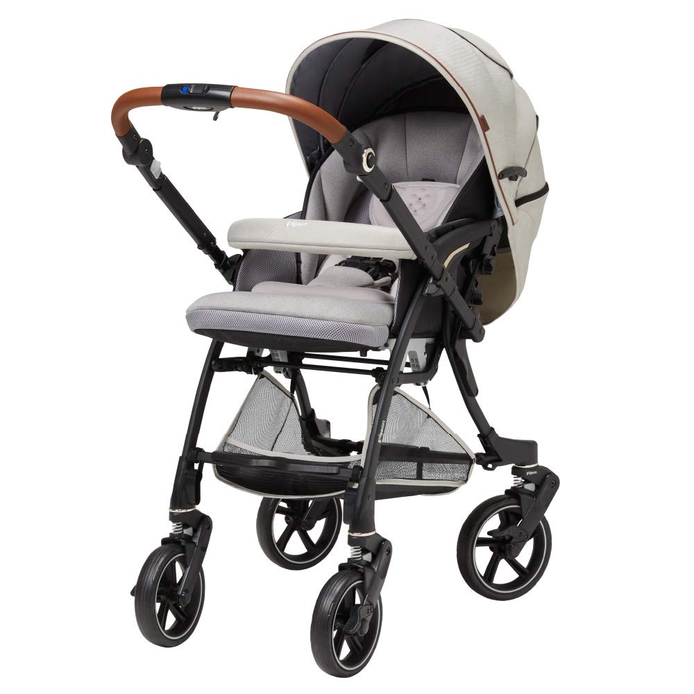 Pigeon nautR Shell 1 Month and 4902508002912 NB0-R Double-facing A-type Stroller, Gray, Up,