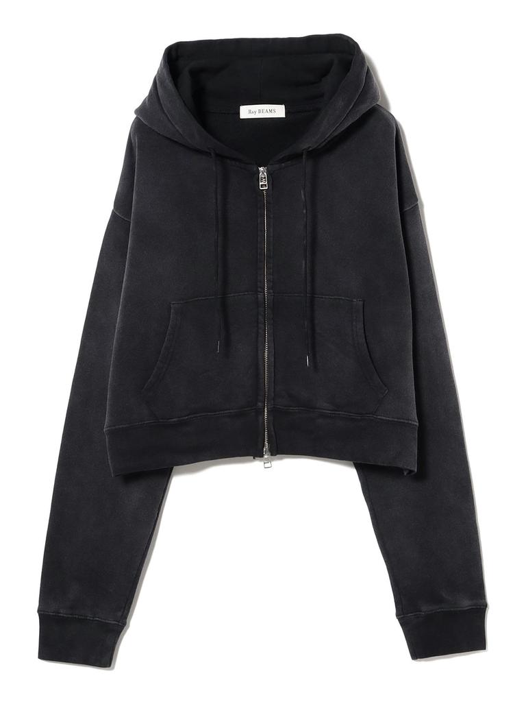 Ray Beams Women's L/S Tee Sweat Zip Hoodie, Charcoal, One Size