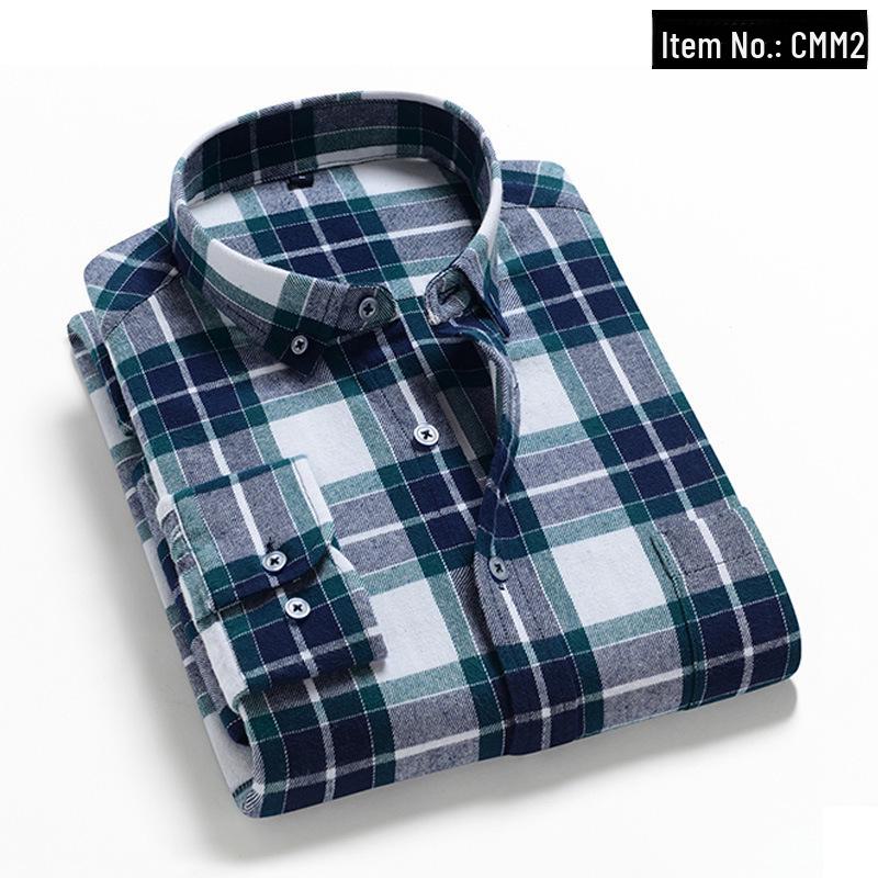 Men's Trendy Plaid Shirt: Long-Sleeved, Loose, Brushed Casual Jacket for Spring, Summer, and Autumn