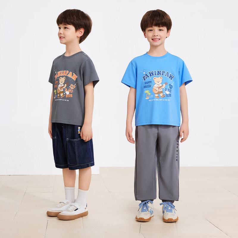 PawinPaw Boys' Cartoon Bear Loose Short Sleeve T-Shirt