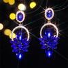 Orecchini di alta qualità con strass in vetro colorato, temperamento femminile, orecchini esagerati, orecchini da donna, 1 paio