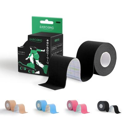 SAROSING Kinesiology 50mm X 5m Hypoallergenic Adhesive Sports Taping for and Wrists Breathable Mesh Construction for Comfort Tape, Elastic,