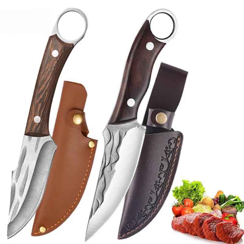 Stainless Steel Boning Knives Handmade Forged Knife  Fruit Slicing Knife Meat Cleaver Kitchen Knife Fish Knife Cooking Knife