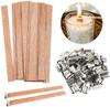Holzdochte Flache Kerze Holz Eisenständer Kerzenkerne mit Basishalter für Handgemachte DIY Kerzenherstellung Handwerk