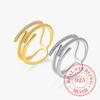 925 Sterling Silver Jewelry Luxury Crystal Double Staggered Finger Rings for Women Wedding Party Jewelry For Girls Friend Gift