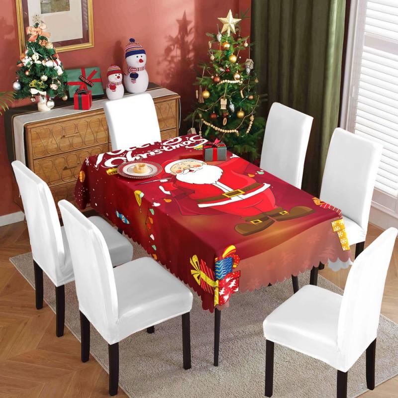 Christmas Tablecloth Waterproof Oilproof Festive Decor Coffee Dining Table