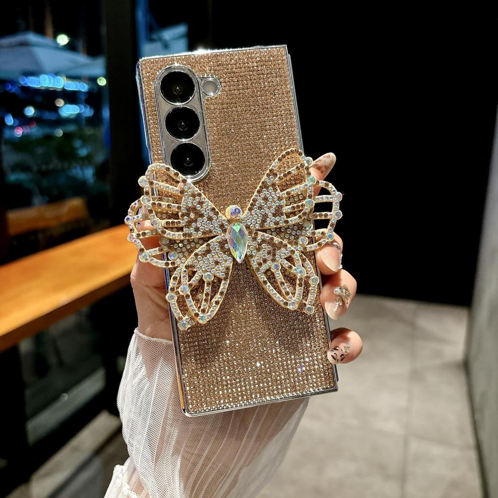 Luxury Crystal Diamond Bowknot Case for Samsung Z Fold7/Z Flip7 Foldable Phones