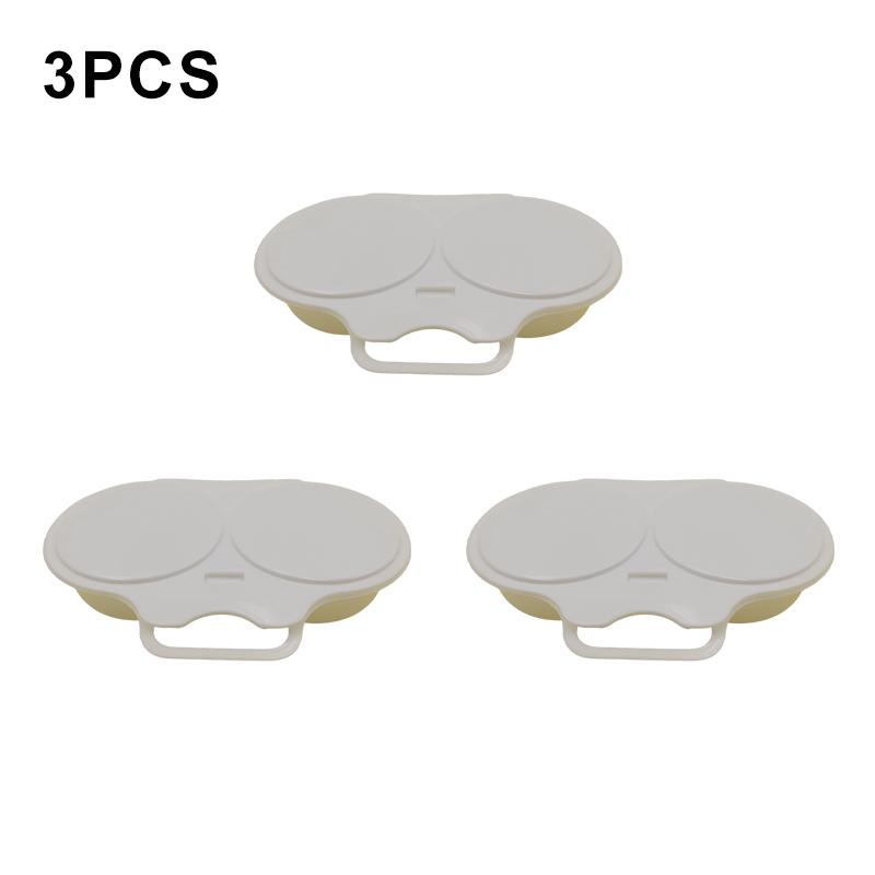 Microwave Dual Cavity Microwave Egg Poacher With Lid Handle Steamer Plastic Fryer Egg Boiler Egg Steaming Mold Kitchen Fried Egg 6