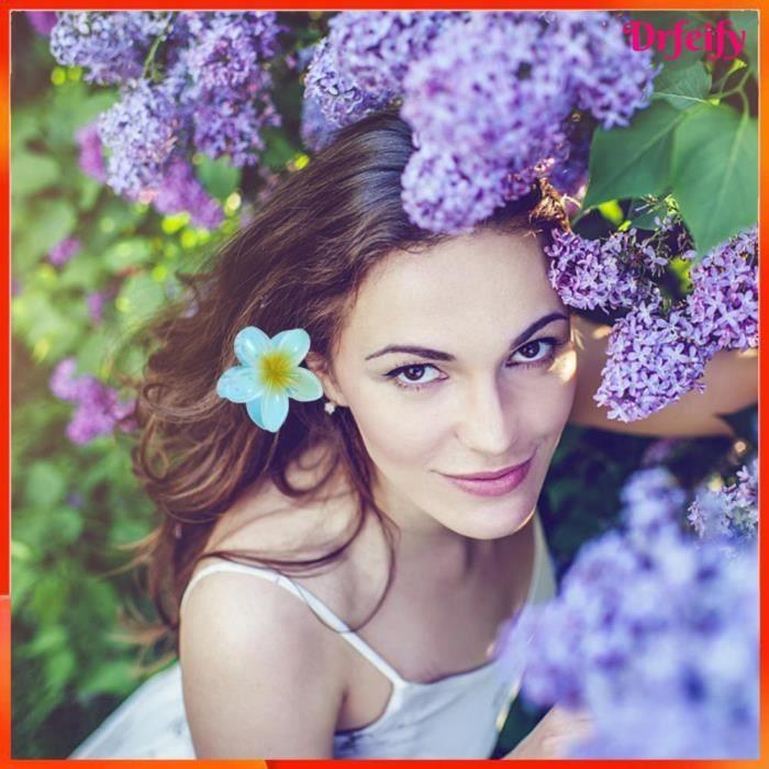 Hair Clip - Drfeify - Hawaiian Clip - Plumeria Flower - Bright Colors - Unisex Adult