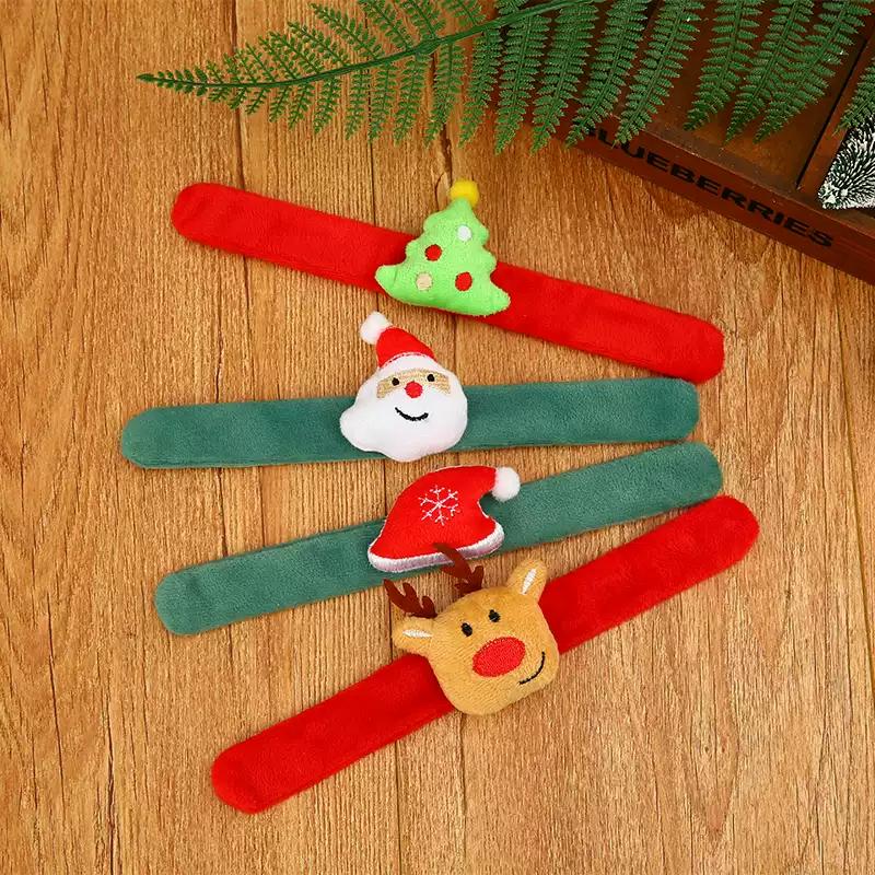 Christmas Slap Bracelet Santa ClausElk Cartoon Design for Adults and Kids Party Gift Holiday CelebrationChristmas Festival Decor