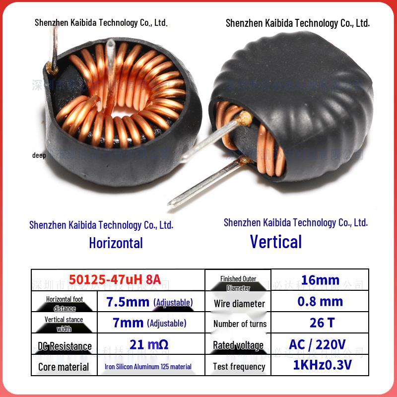 Iron-Silicon-Aluminum Magnetic Ring Inductor 50125-47uH/100uH High-Current Power Toroidal Energy Storage Filter Coil