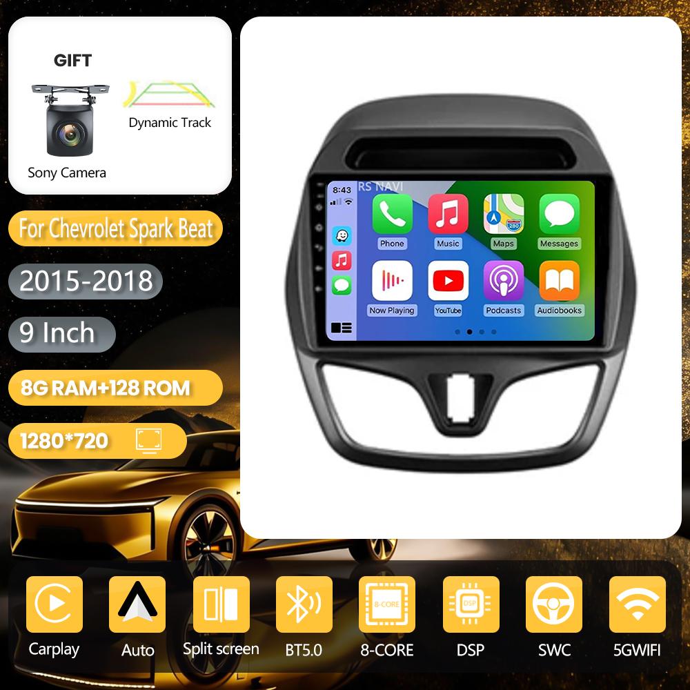 Android 16 for CHEVROLET Spark Beat 2015-2017 Carplay Auto Radio Multimedia Player Stereo 360° Camera App Control