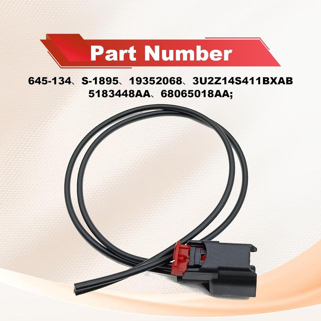 2Pcs ABS Wheel Speed Sensor Wiring Harness Connector Pigtail Plug Compatible with Jp Chevy GMC Replace OE 68065018AA 3U2Z14S411BXAB 19352068