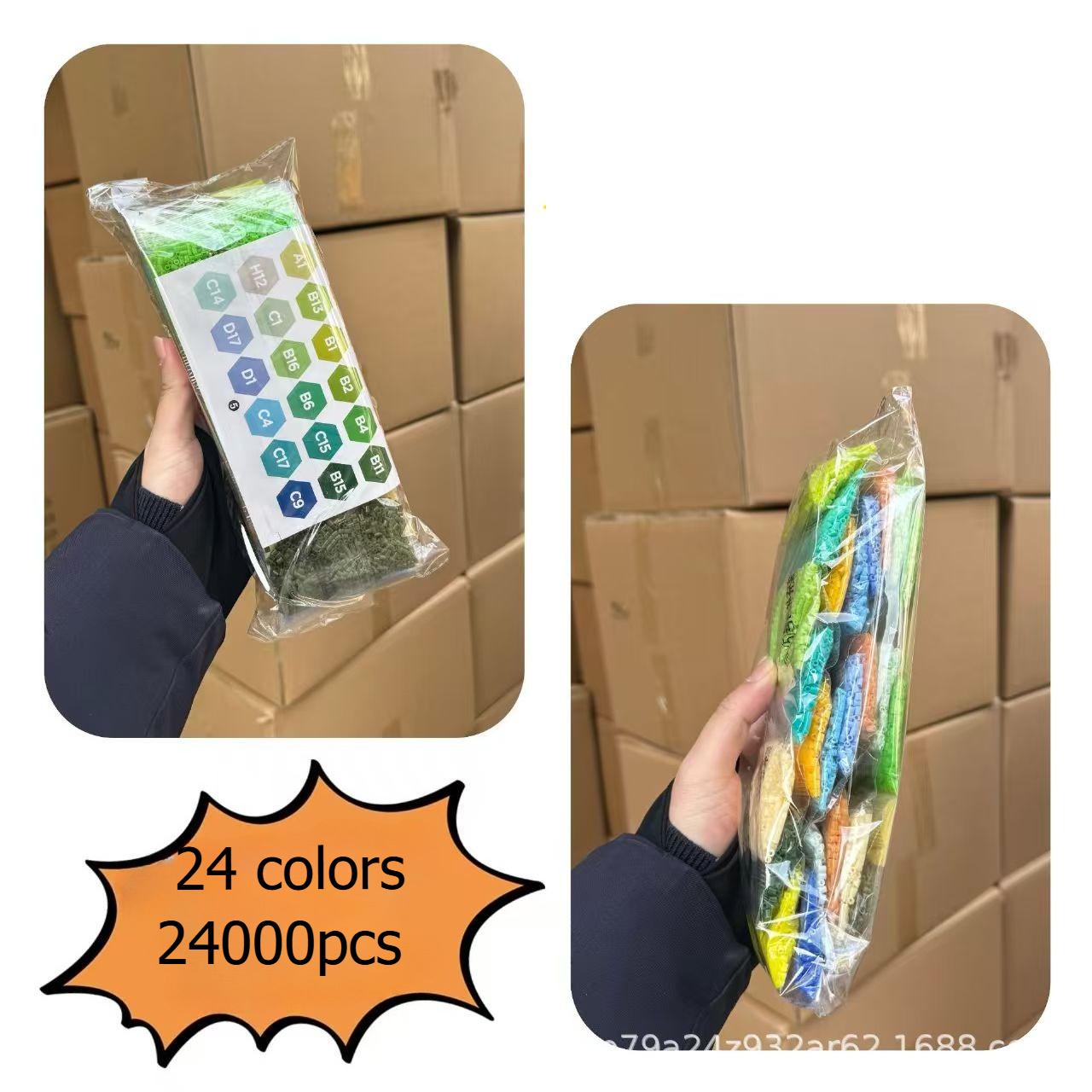 24000 Stuks 24 Kleuren 2,6 Mm Mini Smeltkralen Pixel Puzzel Strijkparels Voor Sieraden Maken Diy Handgemaakt Educatief Speelgoed grijze kleur