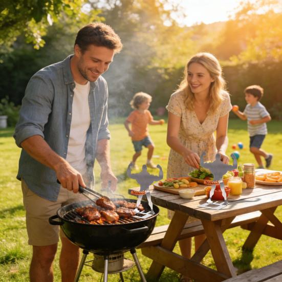 Hot Dog Grill Rack Muscle Man Hot Dog Stand Stainless Steel Sausage Holder for BBQ Outdoor Cooking Funny Birthday Gifts Gift for Men