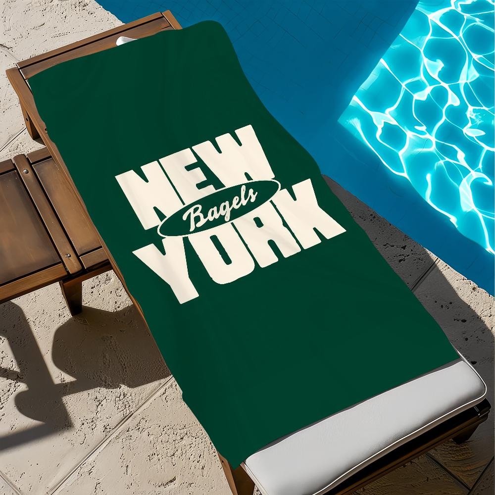 N-new York Logo Luxury B-bagels Towel Large Quick-Drying Microfiber Soft Beach Towel for Travel Fitness Sauna Bathing Camping