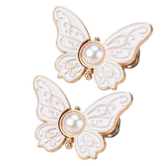 2Pcs Waist Butterfly Clips Reusable No Sew Pants Waist Tightener Buckle Clasp Detachable Butterfly Waist Cinching Button for Loose Jeans