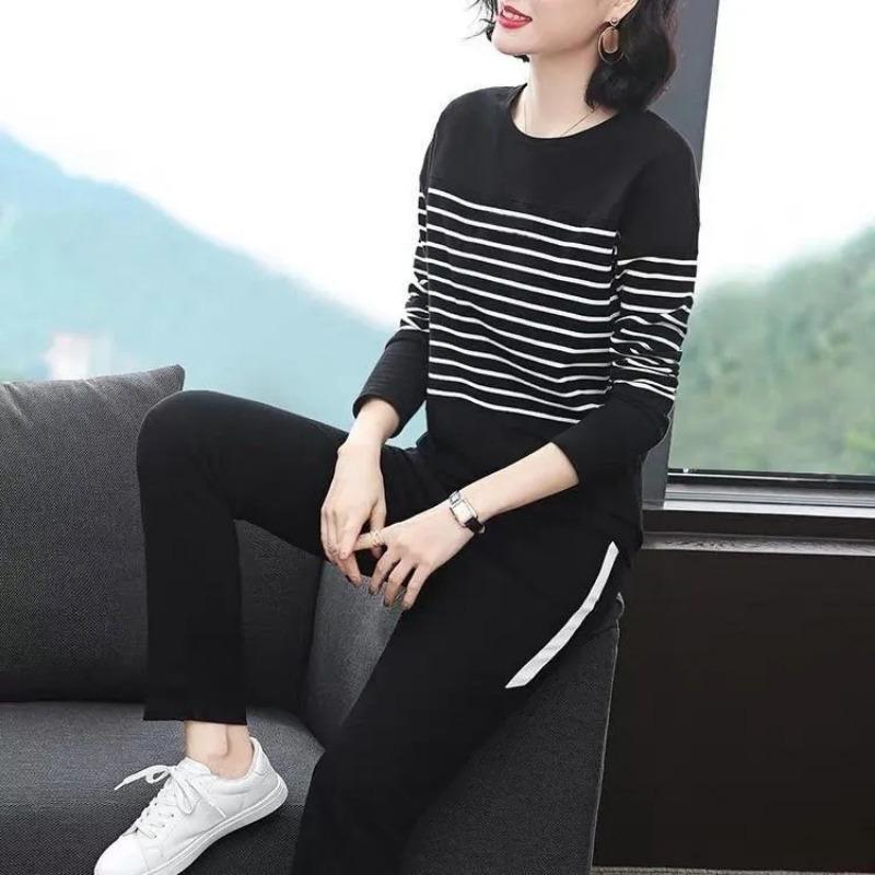 Women S Long Sleeve Striped T Shirt Loose Plus Size Casual Top