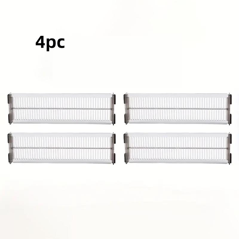 2/4pcs, adjustable drawer storage board, transparent dressing table storage box, suitable for clothes and kitchen utensils