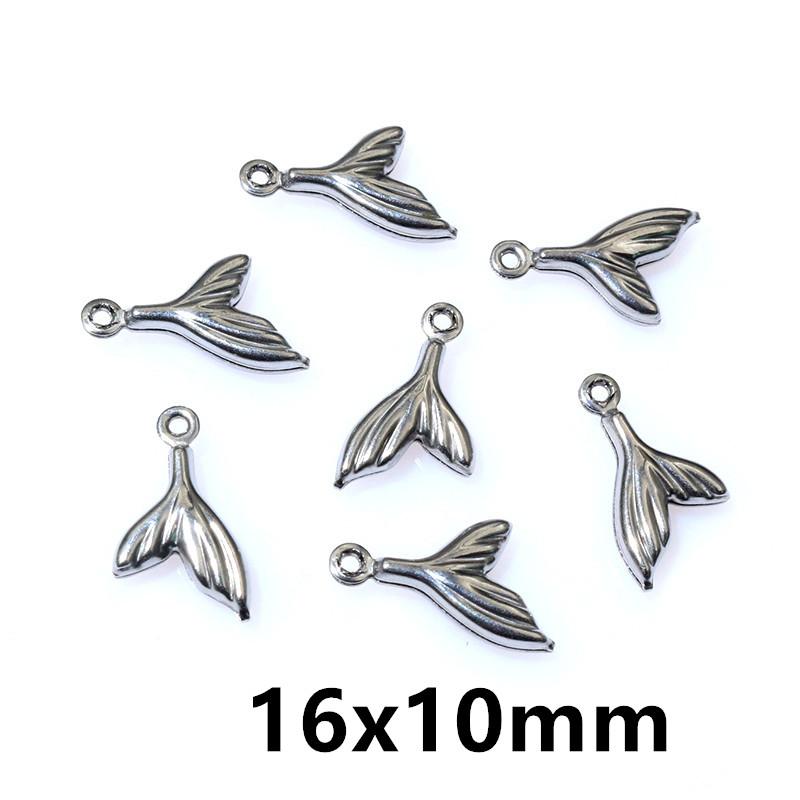 20pcs Shell Starfish Lobster Charms Pendant Stainless Steel Crafts DIY Jewelry Making Accessories for Necklace Bracelet Earrings