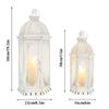 Set of 2 Vintage Hanging White Lantern Garden Metal Lantern for Wedding Decoration