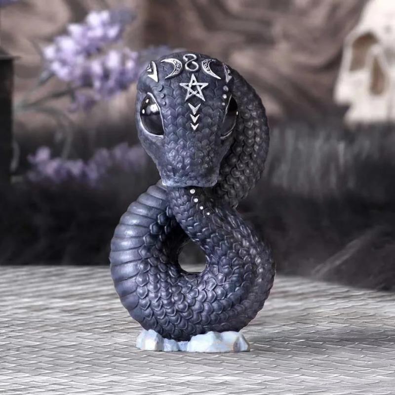 Garden Witch Cat Sculpture Gothic Kitten Decoration Halloween Magic Cat Statue Resin Craft Ornament Home Outdoor Courtyard Decor