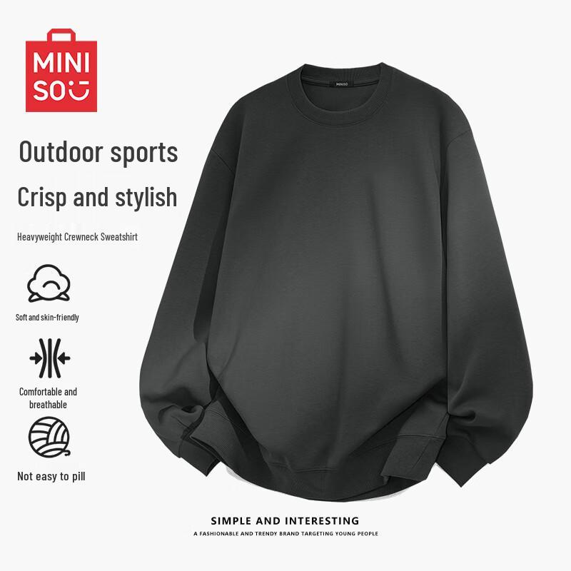 

MINISO Men s American Style Round Neck Terry Sweatshirt M