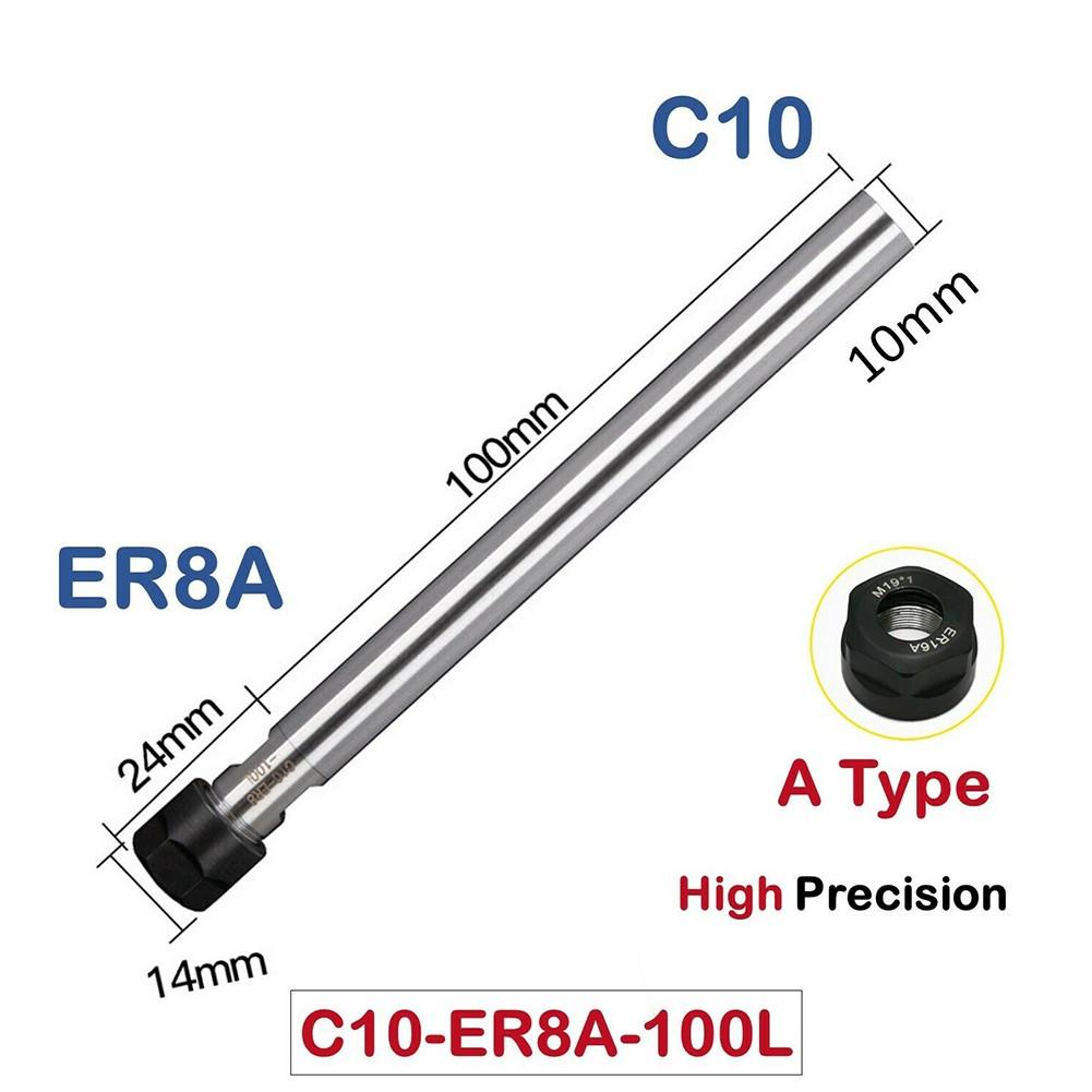 ER8A ER20A Straight Shank Extension Mini Collet Chuck for Precision Machining