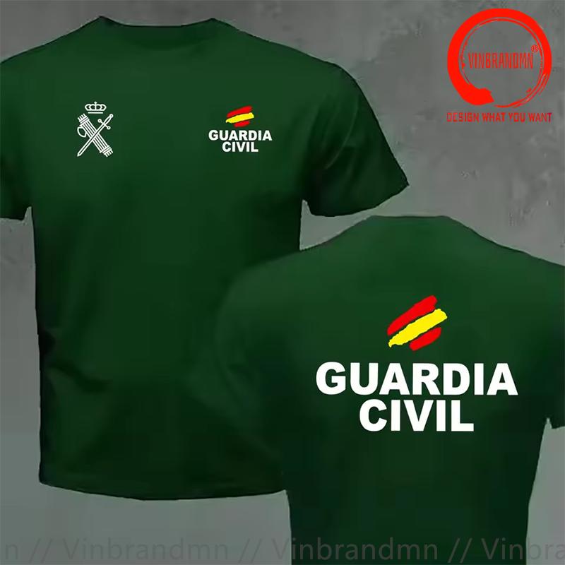 Spain Guardia Civil Espaa Emblem Back Gold T Shirt Unisex Fashion Trendy Casual Clothing Stylish Tops Tee Shirt Leisure Tshirt