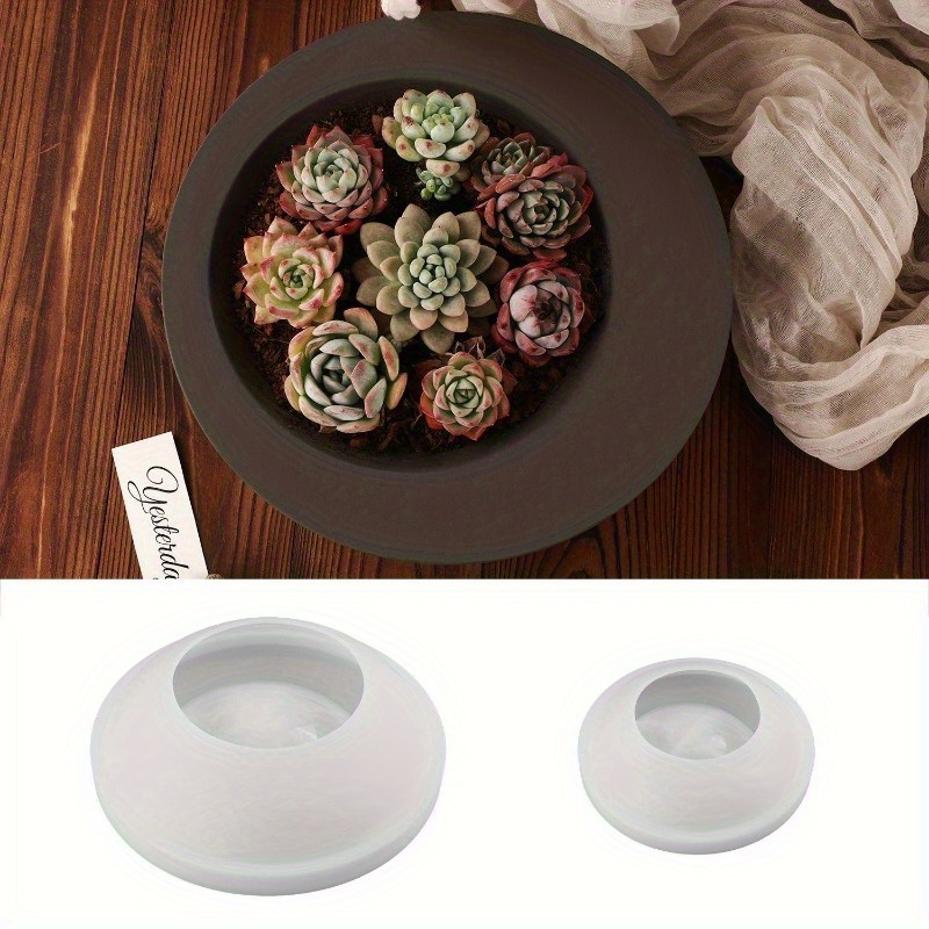 Round Flower Pot Silicone Candle Mold Succulent Flowerpot Eggshell Candle Cup Storage Jar DIY Concrete Cement Planter Mould