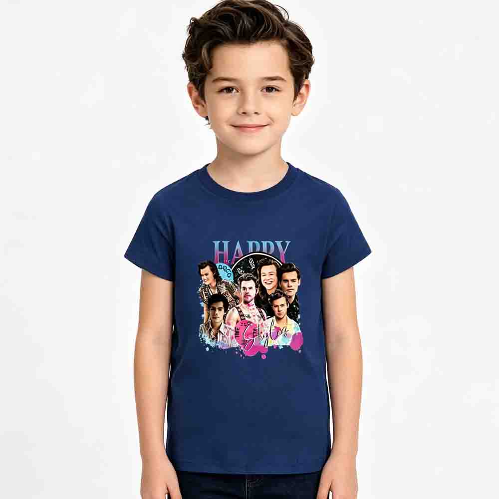 Maglietta Unisex in Cotone 100% Bambini Harry Styles Kiss All The Time Album Estate 2026 Girocollo Ragazzi Ragazze Hip Hop Manica Corta T-shirt Regalo per Fan