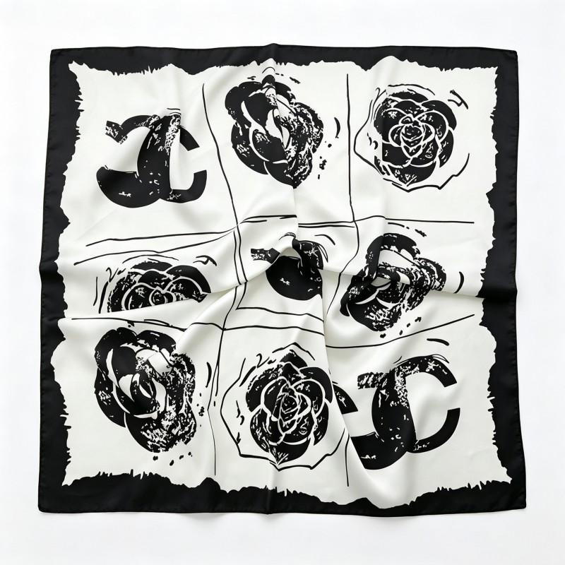 70x70cm Nylon Square Scarf Women Vintage Print Lightweight Accessory Office Casual Hair Styling
