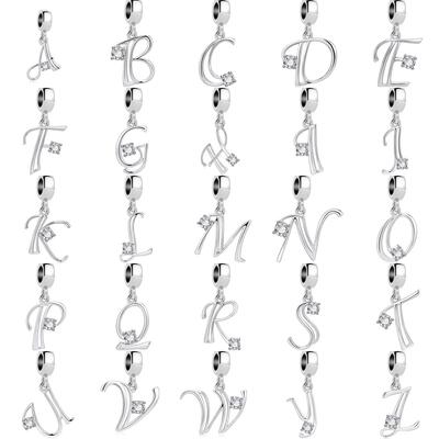 Mărgele Charm Europene din Cupru Litera A-Z, Potrivite Pentru Brățară Originală Pandantiv Diy Bijuterii Femeie High-End