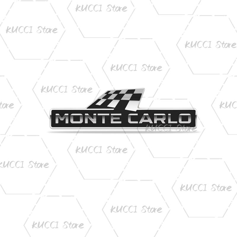 AAABV1 Alloy Metal Monte Carlo Racing Flag Grille Emblem Rear Trunk Badge Sticker For Skoda Fabia Octavia Kodiaq Superb VRS Kamiq Rapid