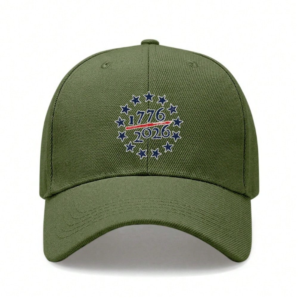 [Patriotic Baseball Cap] 2026 USA Patriotic Print Polyester Adjustable Breathable Curved Brim Cap For July 4Th Independence Day Memorial Day армия зеленый