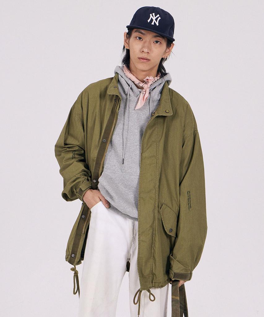 At The Moment Garment Washed Cotton Field Jacket_Olive