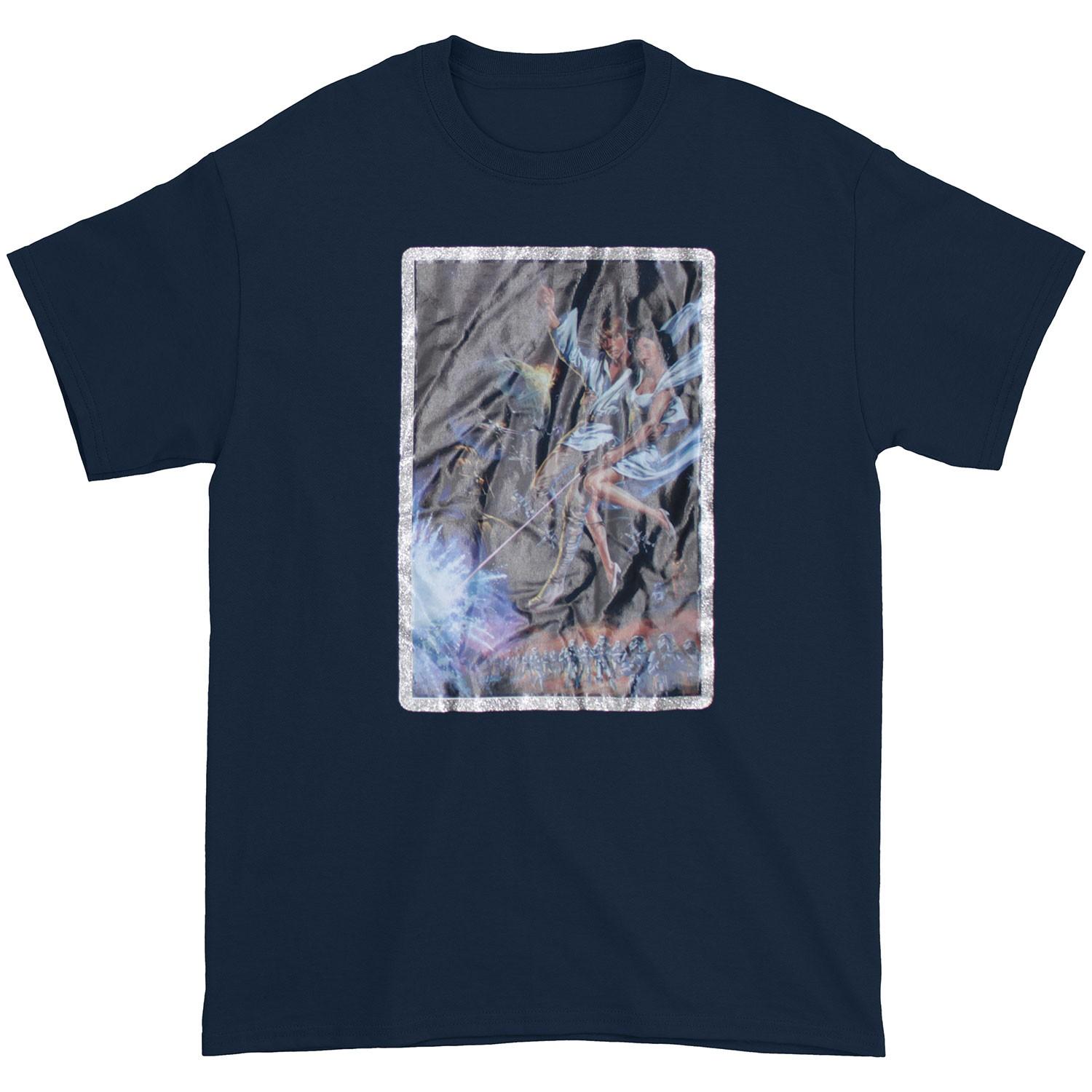Boys Star Wars Retro Heat Transfer On Navy Youth Tee T-shirt Youth Medium Navy S