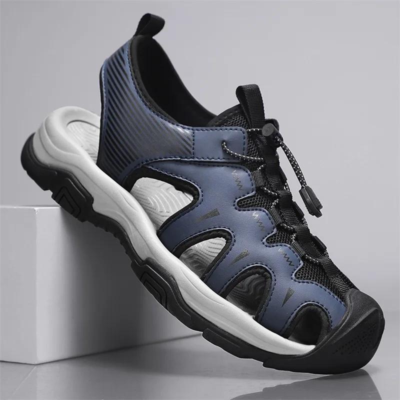 Men'Sandals Summer 2024 Shoes High Quality Leather Mens Sandals Summer Outdoor Comfortable Men's Beach Sandals Mans Footwear
