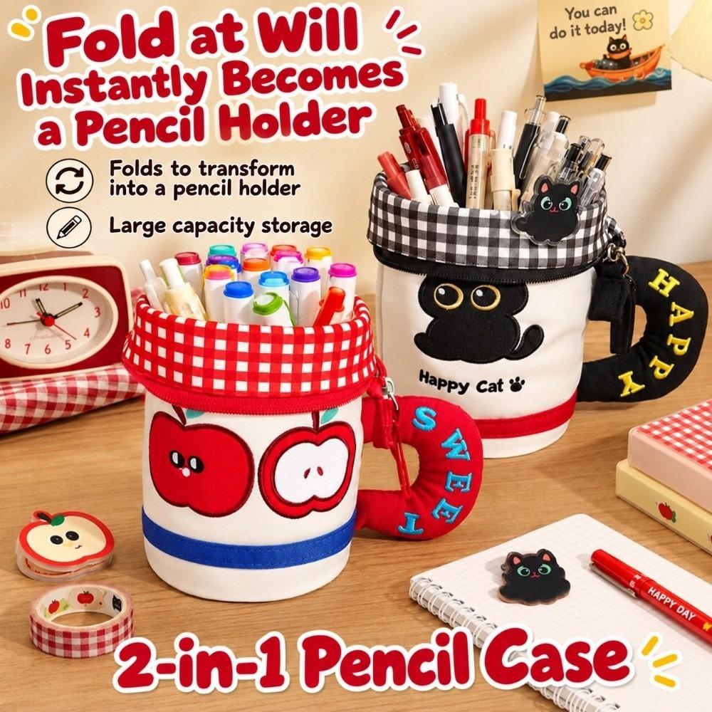 Water Cup Shaped Pencil Case Cartoon Pen Holder Multifunctional Pencil Bag Student