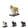 Vintage Brown Military Horse Abs Plastic Building Blocks Toy
