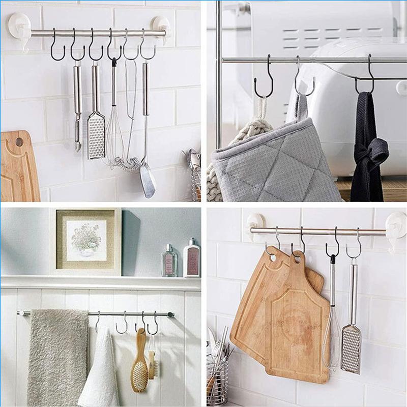 Portable S Hooks for Bags,Metal Closet Hanging Hanger for Hats Tie,Multi-Purpose Twist Design Hook for Kitchen Utensil,4/8/12PCS